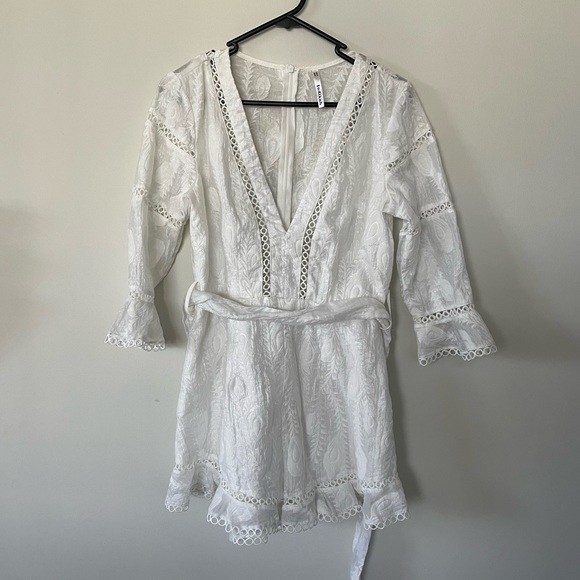 Esperance White Playsuit - Picture 2 of 3